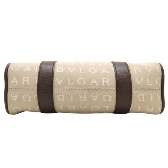 BVLGARI Logomania Handbag, Canvas x Leather, Beige/Brown, Women's, 353173 - Picture 4 of 16